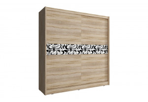 DULAP DORMITOR WIKI V A 180 SONOMA/ALB/NEGRU DESIGN MODERN PSK