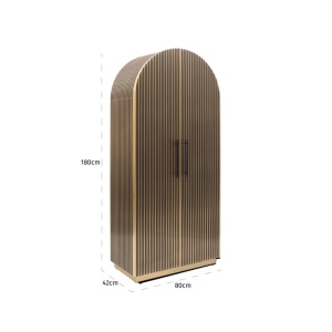 DULAP LES ARCS CU 2 USI, AURIU PERIAT, 8103, CONFECTIONATA DIN MDF SI ALAMA STIL MODERN - Img 4