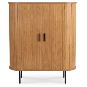 DULAP LIVING, ARTIM MEBLE, CU 2 USI GLISANTE, REALIZAT DIN MDF SI METAL, CULOARE STEJAR, STIL MODERN - Img 5