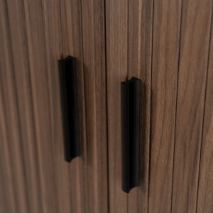 DULAP LIVING, ARTIM MEBLE, CU 2 USI GLISANTE, REALIZAT DIN MDF SI METAL, CULOARE NUC, STIL MODERN - Img 6