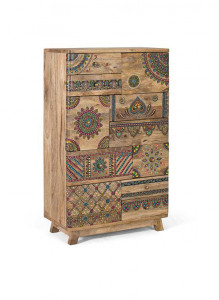 DULAP LIVING, CULOARE MULTICOLOR, DIN LEMN MANGO, GINER Y COLOMER - Img 2