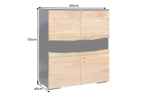 DULAP LIVING GRAND ACACIA 120CM, LEMN DE SALCAM SI ILUMINARE LED, CANTURI NATURALE, ARTIM GROUP SELECTION - Img 8