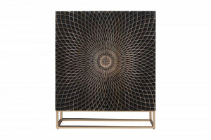 DULAP LIVING, ILLUSION 120CM, LEMN DE MANGO SI METAL, NEGRU/AURIU, ARTIM GROUP SELECTION - Img 2