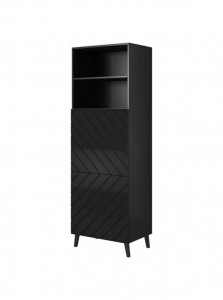 DULAP/ORGANIZATOR, ABETTO 176CM, DIN PLACI LAMINATE SI MDF, NEGRU, DESIGN MODERN - Img 2