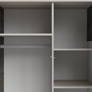 DULAP RANDOM 2 S-1, 182X90 CM, CASMIR/NUC/NEGRU, DIN MDF FURNIRUIT, POLIPROPILENA SI METAL, STIL MODERN - Img 7