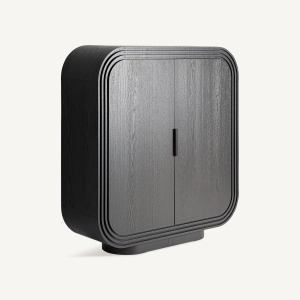 DULAP RIZE 148CM, LEMN DE STEJAR DE CULOARE NEAGRA, STIL ART DECO, VICAL HOME