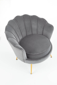 FOTOLIU AMORINITO, GRI/AURIU, TAPITERIE DIN CATIFEA SI PICIOARE DIN METAL, STIL MODERN - Img 3