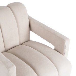 FOTOLIU, ARTIM MEBLE, REALIZAT DIN MATERIAL BOUCLE CREM SI METAL, STIL MODERN - Img 6