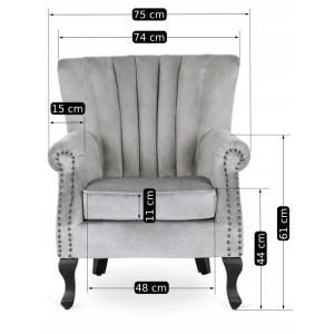 FOTOLIU, ARTIM MEBLE, REALIZAT DIN MATERIAL CATIFEA GRI SI CADRUL DIN LEMN, STIL CLASIC - Img 6