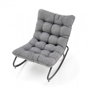 FOTOLIU BALANSOAR GATTO, GRI/NEGRU, TAPITERIE DIN STOFA SI PICIOARE DIN METAL, STIL MODERN - Img 2