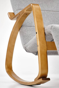 FOTOLIU BALANSOAR PRIME, GRI/NATURAL, TAPITERIE DIN STOFA SI PICIOARE DIN LEMN MASIV, STIL MODERN - Img 4