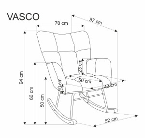 FOTOLIU BALANSOAR VASCO, BEJ/NEGRU/NATURAL, TAPITERIE DIN STOFA SI PICIOARE DIN METAL SI LEMN MASIV, STIL MODERN - Img 2