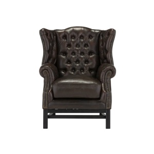 FOTOLIU CHESTERFIELD, DIN LEMN SI PIELE NATURALA, CULOARE MARO, ARTIM SELECTION