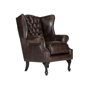 FOTOLIU CHESTERFIELD, DIN LEMN SI PIELE NATURALA, CULOARE MARO, ARTIM SELECTION