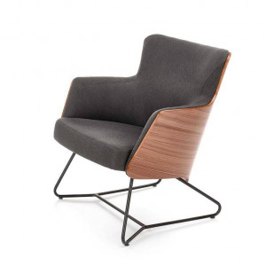 FOTOLIU CHILLOUT, GRI INCHIS/NUC/NEGRU, TAPITERIE DIN STOFA, FURNIR SI PICIOARE DIN METAL, STIL MODERN - Img 2