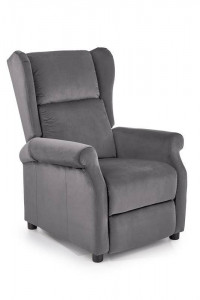 FOTOLIU CONFORTABIL AGUSTIN 2, GRI, TAPITERIE DIN CATIFEA, CU FUNCTIE DE RABATARE, STIL MODERN