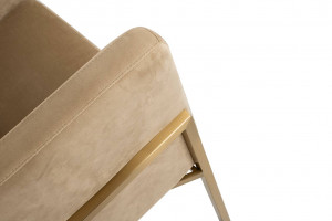 FOTOLIU CONFORTABIL CHLOE, KHAKI/AURIU, DIN CATIFEA SI METAL, STIL MODERN - Img 7