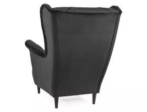 FOTOLIU CONFORTABIL LADY, NEGRU BLUVEL 19/WENGE, TAPITERIE DIN CATIFEA SI PICIOARE DIN LEMN - Img 2
