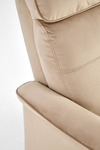 FOTOLIU CONFORTABIL SEMIR, BEJ, TAPITERIE DIN CATIFEA, CU FUNCTIE DE RABATARE SI PORT USB, STIL MODERN - Img 6