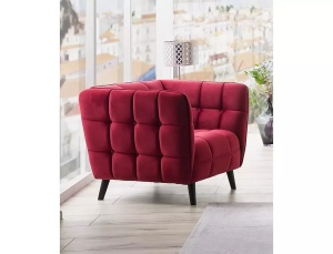 FOTOLIU CONFORTABIL STIL CASTELLO 1, BORDO BLUVEL 59/WENGE, TAPITERIE DIN CATIFEA SI PICIOARE DIN LEMN - Img 6