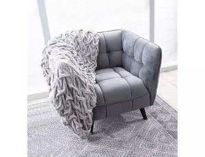 FOTOLIU CONFORTABIL STIL CASTELLO 1, GRI BLUVEL 14/WENGE, TAPITERIE DIN CATIFEA SI PICIOARE DIN LEMN