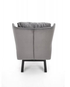 FOTOLIU CONFORTABIL VICTUS, GRI/NEGRU, TAPITERIE DIN CATIFEA SI PICIOARE DIN METAL, STIL MODERN, HALMAR - Img 7