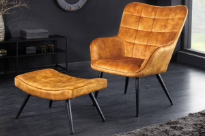 FOTOLIU CU SUPORT PICIOARE, SCANDINAVIA, CATIFEA GALBEN MUSTAR, COD 44025, DESIGN MODERN - Img 2