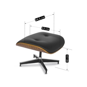 FOTOLIU CU TABURET, ARTIM, NEGRU/NATUR, MATERIAL LEMNOS, METAL SI PIELE ECO, STIL MODERN - Img 10