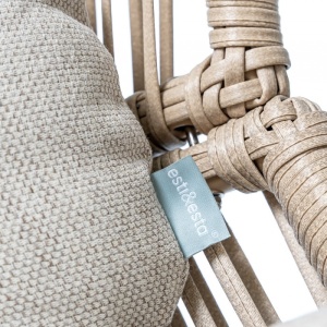 FOTOLIU DE GRADINA, HOLAND, 1 LOC, BEJ, REALIZAT DIN POLIRATAN SI TEXTIL - Img 2