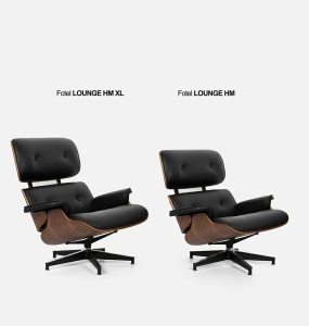 FOTOLIU DE RELAXARE DE LUX, ARTIM LOUNGE HM XL, REALIZAT PIELE NATURALA ITALIANA SI LEMN, CULOARE NEGRU/NUC, STIL EAMES - Img 10