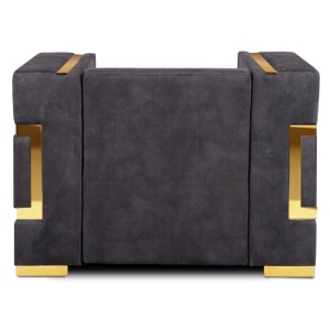 FOTOLIU DEOSEBIT, ARTIM MEBLE, MATERIAL TEXTIL( CATIFEA) SI SUPORT METALIC, CULOARE NEGRU/AURIU, STIL MODERN - Img 4