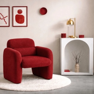 FOTOLIU DEOSEBIT, ARTIM MEBLE, REALIZAT DIN MATERIAL BOUCLE BURGUND SI METAL, STIL MODERN