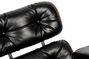 FOTOLIU EXCLUSIVIST CU TABURET, LOUNGE HM SOFT PREMIUM, NEGRU, PIELE NATURALA SI LEMN DE NUC, STIL MODERN - Img 3