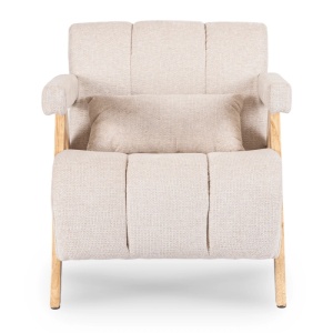 FOTOLIU LIVING RENATO, REALIZAT DIN LEMN SI TEXTIL, CULOARE BEJ/STEJAR, ARTIM MEBLE - Img 3