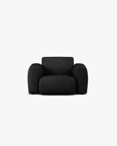 FOTOLIU LOUNGE MOLINO, 100X108, NEGRU, CU TAPITERIE DIN TEXTIL CHENILLE REBEL, MICADONI