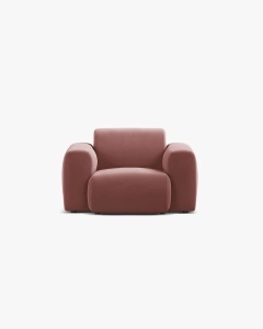 FOTOLIU LOUNGE MOLINO, 100X108, ROZ FLAMINGO, CU TAPITERIE DIN TEXTIL CATIFEA CASINO, MICADONI