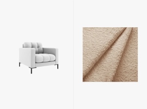 FOTOLIU MAMAIA BEJ, CU TAPITERIE DIN TEXTIL BOUCLE BALOO, MICADONI