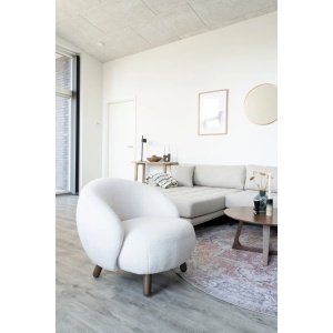 FOTOLIU MODERN SAVONA, DIN LEMN SI PIELE ARTIFICIALA, CULOARE ALBA, HOUSE NORDIC - Img 2