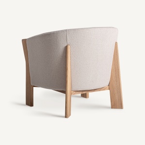 FOTOLIU NARA 34874, BEJ SI NATURAL, CONFECTIONAT DIN LEMN DE STEJAR SI TEXTIL, STIL MODERN - Img 3
