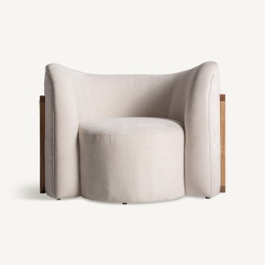 FOTOLIU NYUL 32999, ALB ANTICHIZAT SI NATURAL, CONFECTIONAT DIN LEMN DE PIN, RATTAN SI POLIESTER, STIL MODERN - Img 2