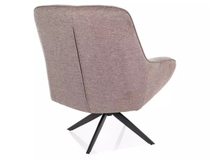 FOTOLIU PIVOTANT HANA BREGO 360°, BEJ 34/NEGRU, TAPITERIE DIN TEXTIL SI CADRU DIN METAL, STIL MODERN - Img 2