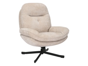 FOTOLIU PIVOTANT HARPER 360°, BEJ TAP241/NEGRU, TAPITERIE DIN TEXTIL SI CADRU DIN METAL, STIL MODERN