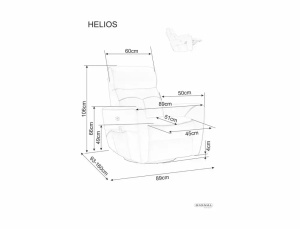 FOTOLIU PIVOTANT HELIOS, GRI BLUVEL 14, TAPITERIE DIN CATIFEA, CU FUNCTIE DE RABATARE, MASAJ SI PORT USB - Img 7