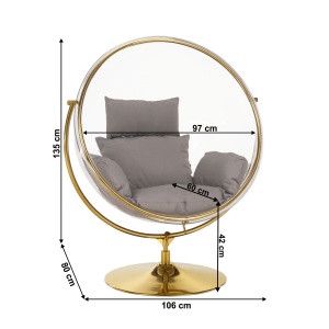 FOTOLIU RELAXARE CU PICIOR, TIP 2, ACRIL, TEXTIL SI METAL, TRANSP/AURIU/GRI, ARTIM GROUP COLLECTION - Img 2