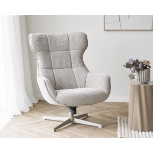 FOTOLIU RELAXARE ROTATIV TURIN, DIN METAL SI TEXTIL, CULOARE BEJ, HOUSE NORDIC - Img 2