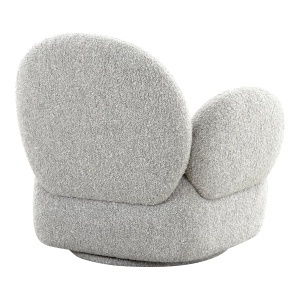 FOTOLIU ROTATIV DE RELAXARE MESSINA, DIN LEMN SI TEXTIL BOUCLE, CULOARE GRI DESCHIS, HOUSE NORDIC - Img 3
