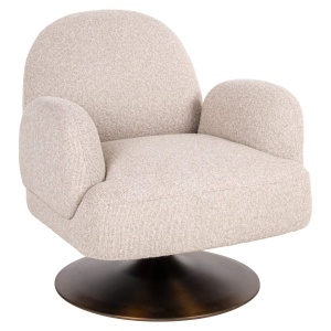 FOTOLIU ROTATIV KAGNEY BISCOTTI, 214133, CREM/BRONZ, CONFECTIONAT DIN PAL, SPUMA, LEMN DE PIN SI 100% POLIESTER, STIL MODERN - Img 2