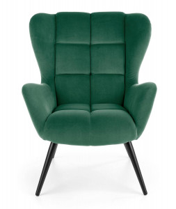 FOTOLIU TYRION, VERDE INCHIS/NEGRU, TAPITERIE DIN CATIFEA SI PICIOARE DIN METAL, STIL MODERN - Img 6