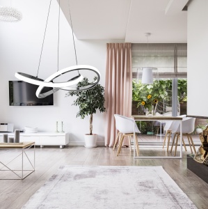 Lampă de tavan Inel suspendat LED modern + telecomandă APP389-CP Chrome - Img 4