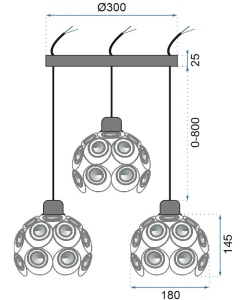 LAMPA ELEGANTA DE TAVAN APP210-3CPR Cristal Argintiu - Img 3